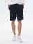 Lacivert Düz Örme Jogging Fit Casual Bermuda 2