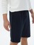 Lacivert Düz Örme Jogging Fit Casual Bermuda 5
