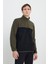 Standart Fit Dik Yaka Içi Polarlı Çift Renk Polar Sweatshirt 1