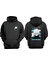 Unisex Gojo Satoru Gözlük Tasarım Ön Arka Baskılı Normal Kalıp Siyah Sweatshirt 1