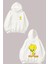 Unisex Tweety Tasarım Ön Arka Baskılı Normal Kalıp Beyaz Sweatshirt 1