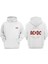 Unisex Hıgh Voltage Ac Dc Tasarım Ön Arka Baskılı Normal Kalıp Beyaz Sweatshirt 1