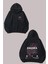 Unisex Sakura Çiçek Tasarım Ön Arka Baskılı Normal Kalıp Siyah Sweatshirt 1