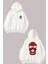 Unisex Red Mask Tasarım Ön Arka Baskılı Normal Kalıp Beyaz Sweatshirt 1