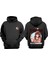 Unisex Cute Anime Girl Tasarım Ön Arka Baskılı Normal Kalıp Siyah Sweatshirt 1