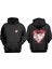 Unisex Love And Money Tasarım Ön Arka Baskılı Normal Kalıp Siyah Sweatshirt 1