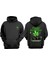 Unisex Goofy Leafy Greenery Tasarım Ön Arka Baskılı Normal Kalıp Siyah Sweatshirt 1