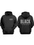 Unisex Black Tasarım Ön Arka Baskılı Normal Kalıp Siyah Sweatshirt 1