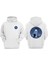 Unisex Gece Kedisi Tasarım Ön Arka Baskılı Normal Kalıp Beyaz Sweatshirt 1