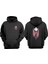 Unisex Capitan America Tasarım Ön Arka Baskılı Normal Kalıp Siyah Sweatshirt 1