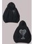 Unisex Saint Of Love Tasarım Ön Arka Baskılı Normal Kalıp Siyah Sweatshirt 1