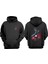 Unisex Captain America Marvel Tasarım Ön Arka Baskılı Normal Kalıp Siyah Sweatshirt 1