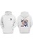 Unisex American Pug Dog Tasarım Ön Arka Baskılı Normal Kalıp Beyaz Sweatshirt 1
