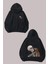 Unisex Skeleton Dog Tasarım Ön Arka Baskılı Normal Kalıp Siyah Sweatshirt 1