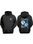 Unisex Dice Zar Tasarım Ön Arka Baskılı Normal Kalıp Siyah Sweatshirt 1
