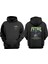 Unisex Future Skeleton Tasarım Ön Arka Baskılı Normal Kalıp Siyah Sweatshirt 1