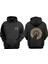 Unisex Kedi Tasarım Ön Arka Baskılı Normal Kalıp Siyah Sweatshirt 1