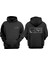 Unisex Kedi ve Kız Cizim Tasarım Ön Arka Baskılı Normal Kalıp Siyah Sweatshirt 1