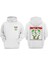 Unisex Distortion Tasarım Ön Arka Baskılı Normal Kalıp Beyaz Sweatshirt 1