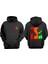 Unisex Beach Life Tasarım Ön Arka Baskılı Normal Kalıp Siyah Sweatshirt 1