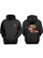 Unisex Mario Potter Tasarım Ön Arka Baskılı Normal Kalıp Siyah Sweatshirt 1