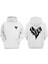 Unisex Love Logo Tasarım Ön Arka Baskılı Normal Kalıp Beyaz Sweatshirt 1
