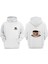 Unisex Gülen Kahve Tasarım Ön Arka Baskılı Normal Kalıp Beyaz Sweatshirt 1