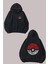 Unisex Pokemon Topu Karakterler Tasarım Ön Arka Baskılı Normal Kalıp Siyah Sweatshirt 1