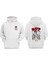 Unisex Evil Clown Tasarım Ön Arka Baskılı Normal Kalıp Beyaz Sweatshirt 1