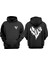 Unisex Love Logo Tasarım Ön Arka Baskılı Normal Kalıp Siyah Sweatshirt 1