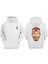 Unisex Iron Man Face Tasarım Ön Arka Baskılı Normal Kalıp Beyaz Sweatshirt 1
