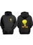 Unisex Tweety Tasarım Ön Arka Baskılı Normal Kalıp Siyah Sweatshirt 1