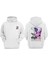 Unisex Mighty Angel Tasarım Ön Arka Baskılı Normal Kalıp Beyaz Sweatshirt 1