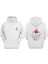 Unisex Kalbın Ustunde Yanan Meşale Tasarım Ön Arka Baskılı Normal Kalıp Beyaz Sweatshirt 1