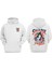 Unisex Shark Yakuza Retro Sunset Tasarım Ön Arka Baskılı Normal Kalıp Beyaz Sweatshirt 1