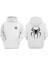 Unisex Örümcek Spider Çizim Tasarım Ön Arka Baskılı Normal Kalıp Beyaz Sweatshirt 1