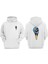 Unisex Eriyen Yüz Dondurma Tasarım Ön Arka Baskılı Normal Kalıp Beyaz Sweatshirt 1