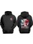 Unisex True Love Tasarım Ön Arka Baskılı Normal Kalıp Siyah Sweatshirt 1