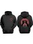 Unisex Hipnoz Tasarım Ön Arka Baskılı Normal Kalıp Siyah Sweatshirt 1