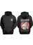 Unisex Japon Kadın Yazılar Tasarım Ön Arka Baskılı Normal Kalıp Siyah Sweatshirt 1