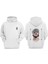 Unisex Kafası Karısık Face Tasarım Ön Arka Baskılı Normal Kalıp Beyaz Sweatshirt 1