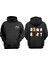 Unisex Purrfect Love Tasarım Ön Arka Baskılı Normal Kalıp Siyah Sweatshirt 1