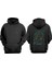Unisex Super Bear Tasarım Ön Arka Baskılı Normal Kalıp Siyah Sweatshirt 1