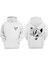 Unisex Tom Cat Tasarım Ön Arka Baskılı Normal Kalıp Beyaz Sweatshirt 1