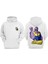 Unisex Infinity Noodles Tasarım Ön Arka Baskılı Normal Kalıp Beyaz Sweatshirt 1