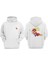 Unisex Mario Potter Tasarım Ön Arka Baskılı Normal Kalıp Beyaz Sweatshirt 1