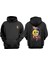 Unisex Gülen Bomba Tasarım Ön Arka Baskılı Normal Kalıp Siyah Sweatshirt 1