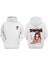 Unisex Cute Anime Girl Tasarım Ön Arka Baskılı Normal Kalıp Beyaz Sweatshirt 1