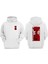 Unisex Cehennemden Asla Kacma Tasarım Ön Arka Baskılı Normal Kalıp Beyaz Sweatshirt 1