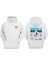 Unisex Beyaz ve Siyah Anıme Tasarım Ön Arka Baskılı Normal Kalıp Beyaz Sweatshirt 1